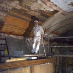 Sicherungsarbeiten am Innenputz durch Restaurator Volker Wiesner | Foto: Heike Sichting 2008-08-21-SicherungPutz-HS(1507)