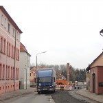 Gesperrte Mühlstraße vom Schkeuditzer Markt her, Ende März 2016 | Foto: Heike Sichting Straßensperrung B 186